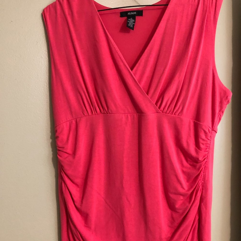 Alfani Coral V-Neck Sleeveless Blouse